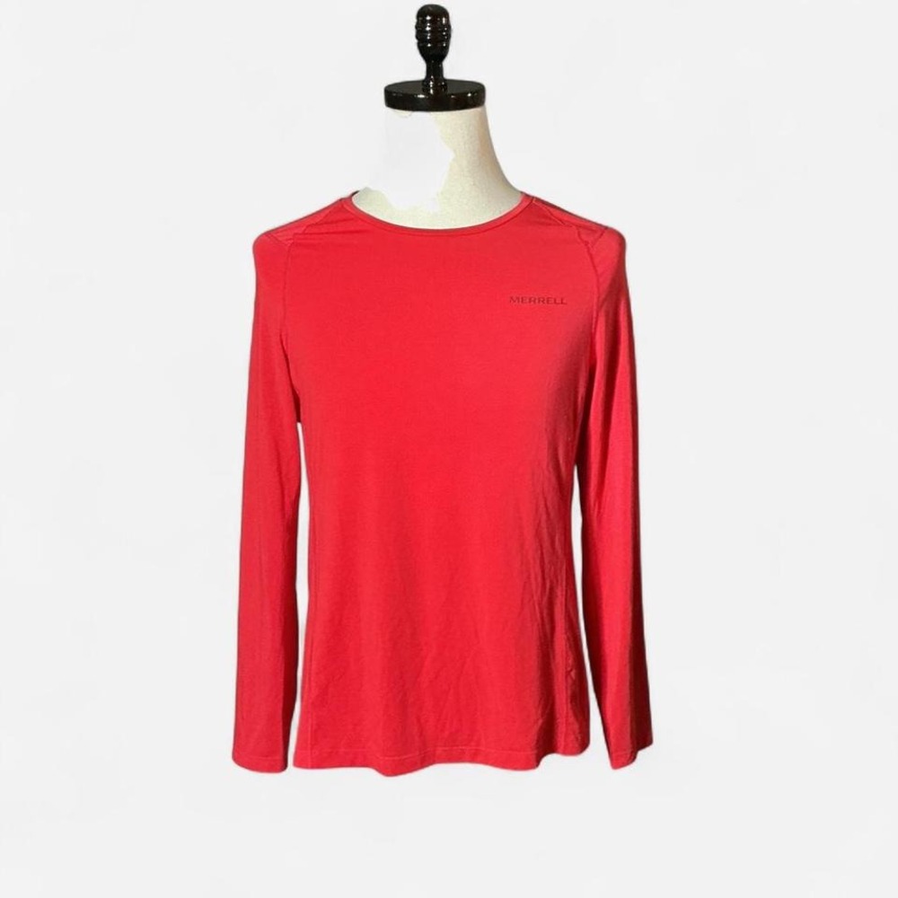 Merrell Red Base Layer Long Sleeve Top Red Long Sleeve‎ Athletic Performance